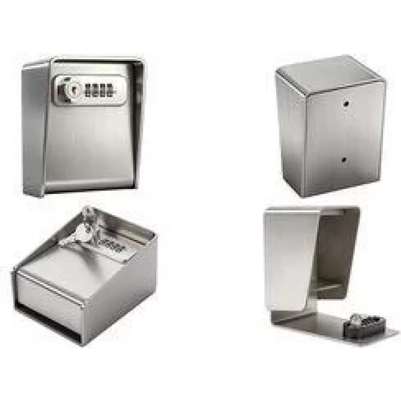 PAVO Mini Key Safe Stainless Steel for 1 Key, Silver, 4-Digit Combination Lock 8025862