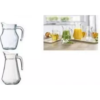 Esmeyer Arcoroc ARC Glass Pitcher, 1.0 L, Tempered Glass, Without Lid, 6-Pack (410-018)