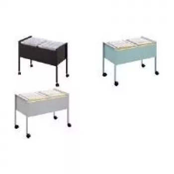 DURABLE ECONOMY DUO 100 A4 Suspension File Trolley, 2 Tiers, 100 File Capacity, Black 308223
