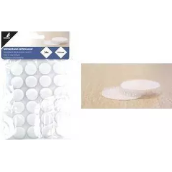 KANGARO K-5062 Self-Adhesive Velcro Dots, 20 mm, White, 100 Pairs
