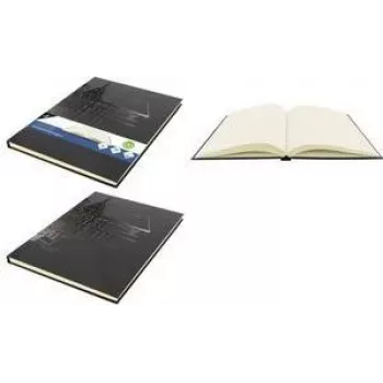 KANGARO Design Sketchbook A4, 80 Sheets, 140 gsm, Cream White, Acid-Free, Hardcover, Black K-5566
