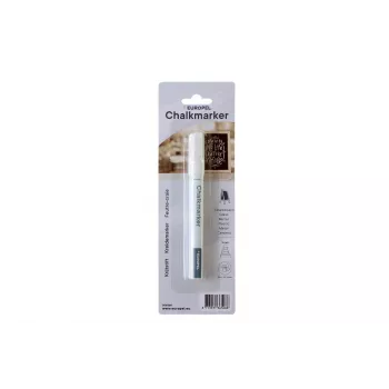 EUROPEL Chalk Marker 3 mm, White, Round or Chisel Tip, Blister Pack (1 pc) 356508