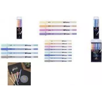 SAKURA Gelly Roll Moonlight Pastel Gel Ink Pen Set, 8 Assorted Fluorescent Colours, 0.5 mm Fine Point POXPGBMOO8
