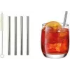 Metaltex Stainless Steel Drinking Straws, Straight, 125 mm, Silver, 4-Piece Set with Cleaning Brush 253182000