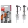 Metaltex Stainless Steel Bottle Pourer, 2-Piece Set with PE Stoppers, Controlled Pouring for Oil, Vinegar, Dressings 257100080