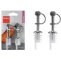Metaltex Stainless Steel Bottle Pourer, 2-Piece Set with PE Stoppers, Controlled Pouring for Oil, Vinegar, Dressings 257100080