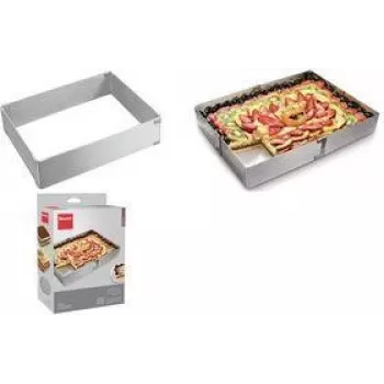 Metaltex Rectangular Adjustable Stainless Steel Cake Frame, Silver, 1 Piece 257717000