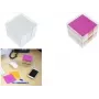 KANGARO K-6301 Transparent Memo Box, Pre-filled with 700 Assorted Color Sheets, Plastic with Grip Recess