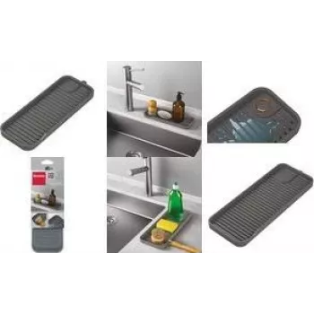 Metaltex Tidy-Mat Silicone Sink Organizer, Grey, 230 mm 320490000