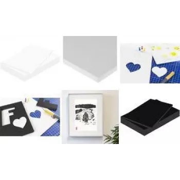 Kangaro Foam Board 500 x 700 mm, 10 mm, Black - Double-Sided Matte Paper Coated Polystyrene Foam Board K-0071-105
