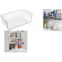 Metaltex Babatex Under-Shelf Storage Basket, Plastic-Coated Metal, White, 400 mm Wide, 1 Piece 363840014