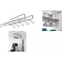 Metaltex My-Mug Under-Shelf Cup Holder, Silver Metallic, 6 Mugs, Rust-Resistant Coated Metal, No Drilling 364928039
