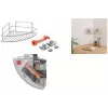 Metaltex Reflex LUXY & VacuumFix Corner Shelf, Silver, 1 Tier, Drill-Free Mounting 403330000