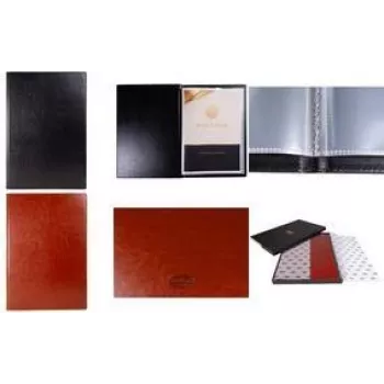 Multo Hannibal A4 Display Book, 20 Pockets, Cognac Faux Leather, Soft Touch MU-202044