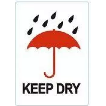 RILLPRINT KEEP DRY Permanent Adhesive Warning Labels, White/Red/Black, 74 x 105 mm, 500 Labels per Roll 76960