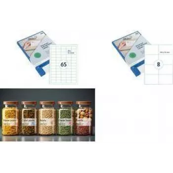 RILLPRINT 83218 Universal Labels 105 x 42.4 mm Transparent Self-Adhesive for Inkjet Laser Color Laser Printers A4 14 Labels/Sheet 100 Sheets 1400 Labels