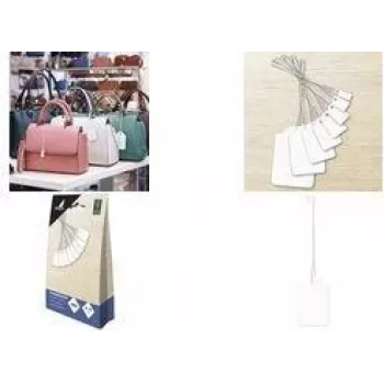 KANGARO K-700100 White Cardboard Merchandise Tags, 7 x 19 mm, 500 Pack, Reinforced Eyelet