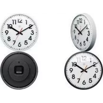 NEXTIME NXT Quartz Wall Clock 260 mm White Dial Black Numerals Plastic Case 7308WI