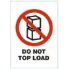 RILLPRINT DO NOT TOP LOAD Permanent Adhesive Warning Labels, White with Red/Black Text, 74 x 105 mm, 500 Labels per Roll 76950