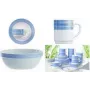 Esmeyer Arcoroc BRUSH Serving Bowl Set, 170 mm, Blue/White, Tempered Glass, Dishwasher Safe, 6 Pieces (415-065)