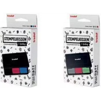 Trodat 9051 Multi-Colour Stamp Pad, 3-Colour Black/Red/Blue, 90 x 50 mm, Document-Proof Ink 204097