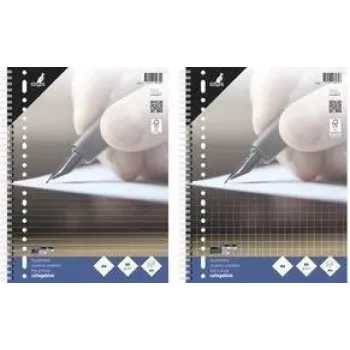 KANGARO College Block A4 Squared 10 mm, 80 Sheets, 23-Hole Punched, 60 gsm, No Margin (K-5574)