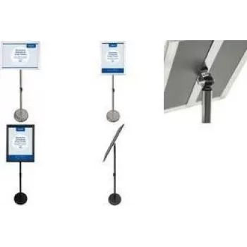 EUROPEL ECONOMY Information Stand with A4 Snap Poster Frame, Black Anodized Aluminum, 25 mm Profile 355049