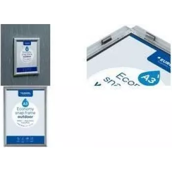 EUROPEL Economy Outdoor A4 Snap Frame, Silver Anodized Aluminium, 25 mm Rounded Profile, Anti-Reflective PET 355131