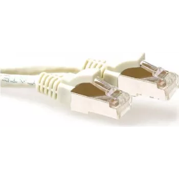 ACT Ivory 0.5m S/FTP CAT6A Snagless Patch Cable with RJ45 Connectors FB6000