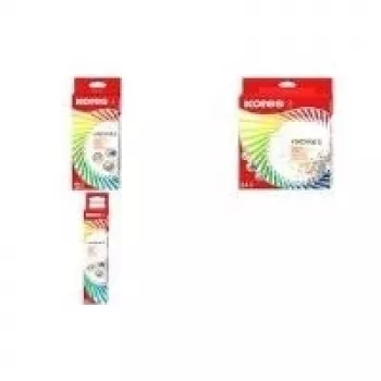 Kores KROMAS Coloured Pencils, 24 Assorted Colours, Triangular Soft Lead, Linden Wood, Easy Sharpening, Cardboard Case BB93392