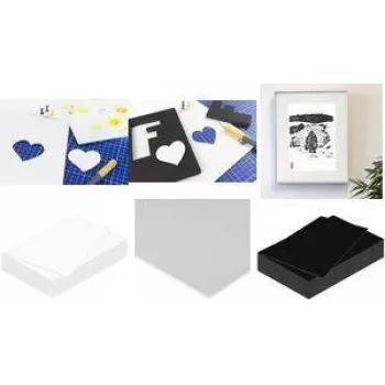 Kangaro Foam Board A4 3 mm Black, Matte Paper Both Sides, 1 Piece K-0073-104