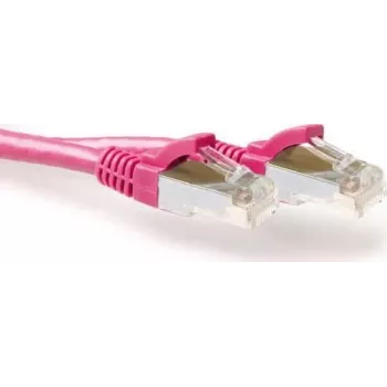 ACT Pink 0.5m LSZH S/FTP CAT6A Snagless RJ45 Patch Cable (FB8800)
