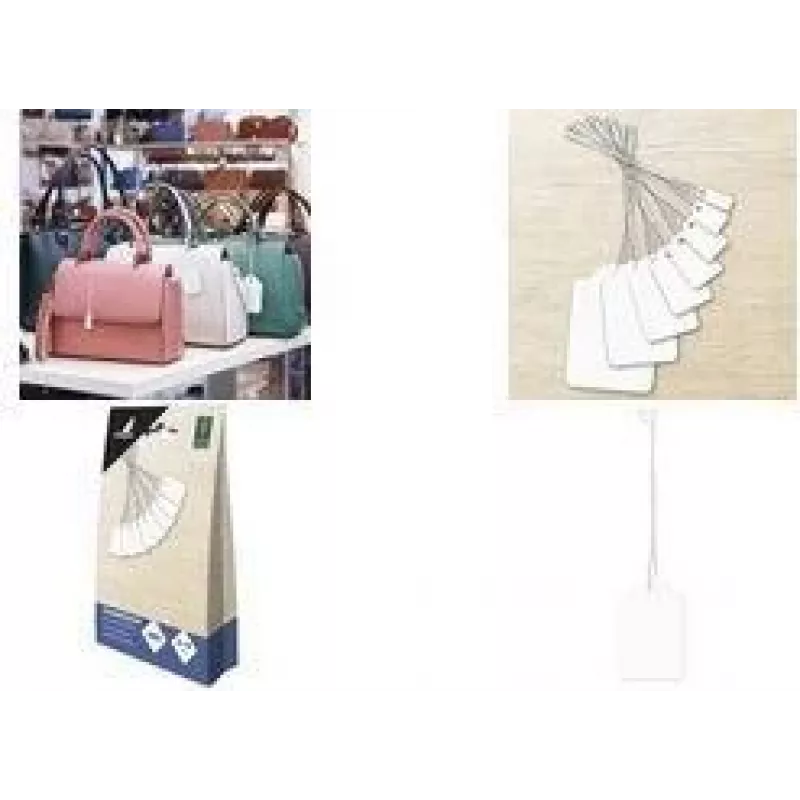 KANGARO K-700102 White Cardboard Merchandise Tags with Hanging Eyelet, 15 x 24 mm, 500 Tags