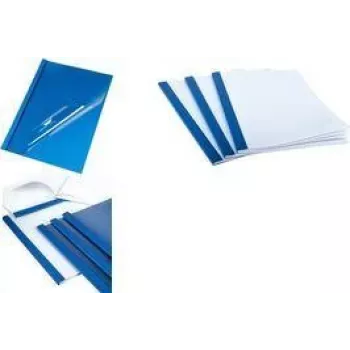 PAVO Thermal Binding Cover A4, 4 mm Spine, Leather-Look Blue Back, Transparent Front, 1 Piece 8011582
