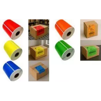 RILLPRINT 67842 Direct Thermal Roll Labels for Zebra Printers, 102 x 152 mm, Orange, Permanent Adhesive, 1 Roll
