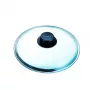 PYREX Glass Lid 24 cm, Borosilicate Glass, Black Phenolic Handle, Steam Vent, Oven Safe to 220°C