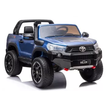 LEAN CARS Toyota Hilux DK-HL850 Electric Ride-On Car for Kids, Blue Lacquered, 4x4, 2-Seater, Remote Control, LED Lights, MP3, Bluetooth