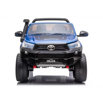 LEAN CARS Toyota Hilux DK-HL850 Electric Ride-On Car for Kids, Blue Lacquered, 4x4, 2-Seater, Remote Control, LED Lights, MP3, Bluetooth