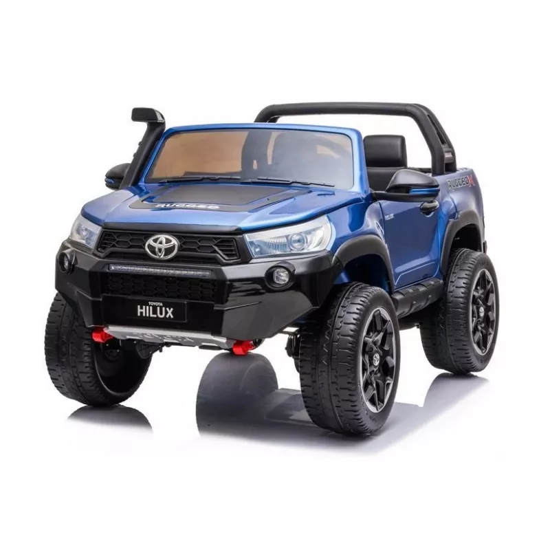 LEAN CARS Toyota Hilux DK-HL850 Electric Ride-On Car for Kids, Blue Lacquered, 4x4, 2-Seater, Remote Control, LED Lights, MP3, Bluetooth