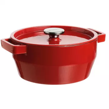 PYREX Cast Iron Pot 6.8L Round 28cm Red