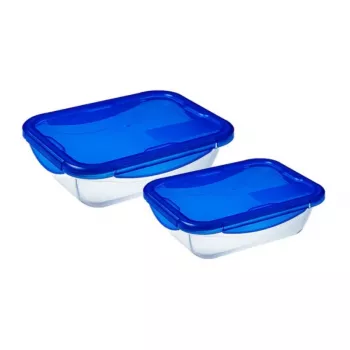PYREX Cook&Go Glass Container with Lid 2pcs Set