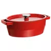 Pyrex Cast Iron Oval Casserole Dish 5.8L Red 33x25cm