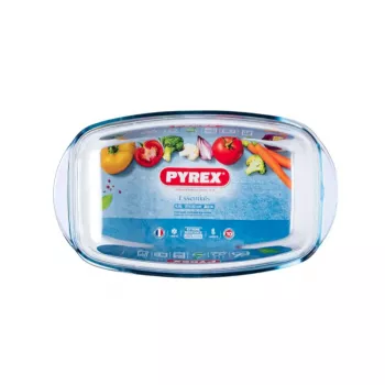 PYREX Glass Container with Lid 4.5L Rectangular Essentials 33x20x14cm