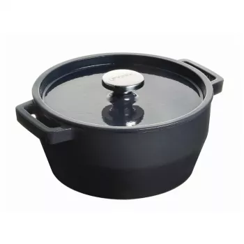 Pyrex Cast Iron Pot 6.8L Round 28cm Grey