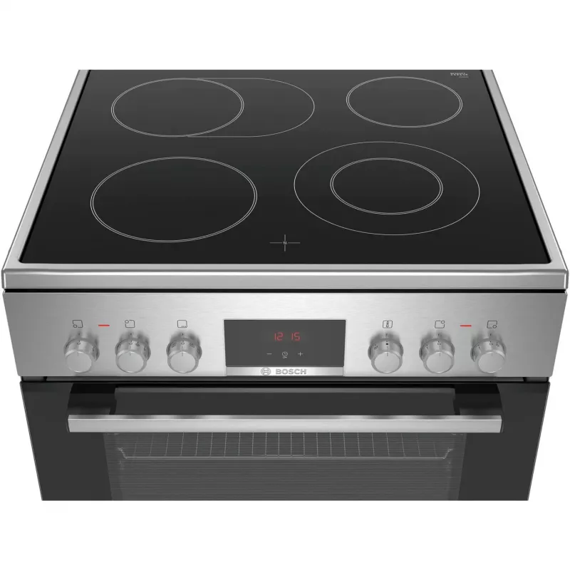 Bosch HKR39C250 Serie 4 Freestanding Electric Cooker with Ceramic Hob, Stainless Steel