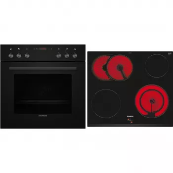 Siemens EQ110KAVB Built-in Oven and Hob Set, 71 L, Ceramic Hob, Stainless Steel