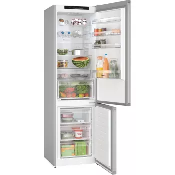 Bosch KGN392LBF Serie 4 Freestanding Fridge-Freezer Combination, 203 cm Height, Energy Efficiency Class B, Silver Inox-Look