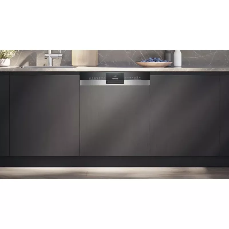 Siemens SX53ES22CE iQ300 Partially Integrated Dishwasher, 60 cm, 13 Place Settings, Energy Class E, Home Connect, AquaStop, InfoLight, Stainless Steel