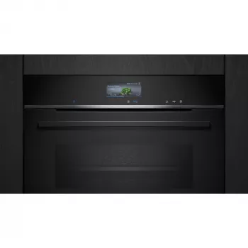 Siemens CS736G1B1 iQ700 Built-in Compact Oven with Steam Function, 47 L, TFT Touch Display, Home Connect, Black
