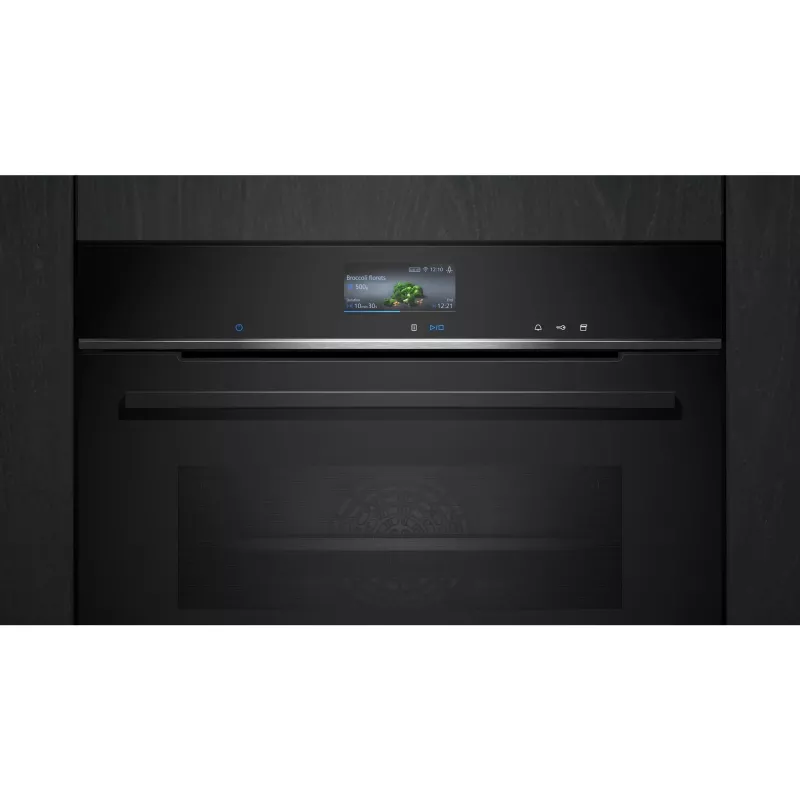 Siemens CS736G1B1 iQ700 Built-in Compact Oven with Steam Function, 47 L, TFT Touch Display, Home Connect, Black